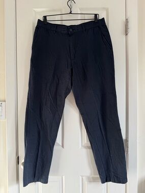 Men's Navy Uniqlo Cotton Linen blend  Pants Size L